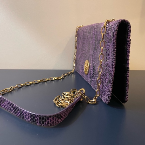 💯Authentic Tory Burch Long card wallet with chain *Purple💜 - Picture 15 of 16